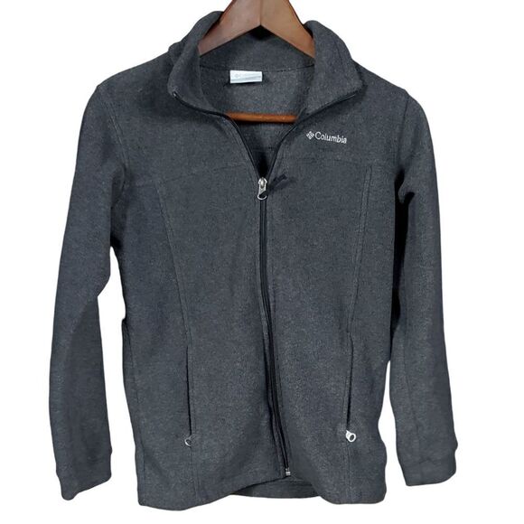 Columbia Jacket Girls Size XL Gray Fleece Full Zip Warm Pockets Outdoor Comfy - Picture 1 of 10